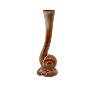 Vintage Frankoma Pottery Desert Gold Red Clay Snail Bud Vase 31 Mid Century MCM